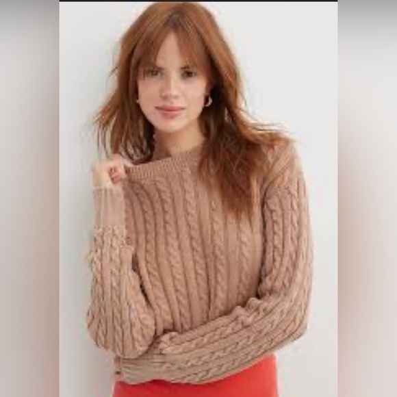 Aerie Cable Cropped Sweater Small - Picture 1 of 5